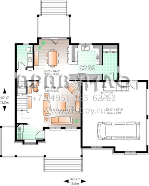 Проект двухэтажного дома с гаражом на две машины в английском стиле S5-172 (034-01031)