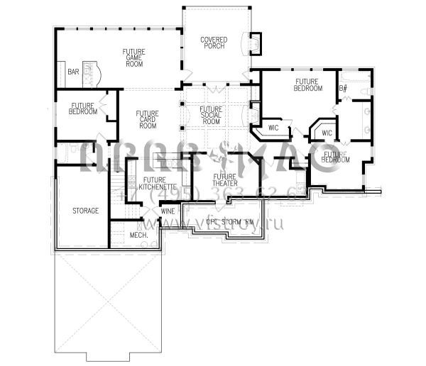 Проект двухэтажного дома с гаражом на две машины в американском стиле S5-260 (699-00129)