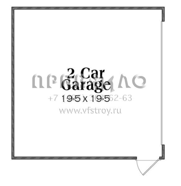 Проект двухэтажного дома с гаражом на две машины в стиле Ранчо S5-279 (009-00224)