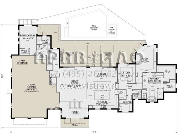 Проект двухэтажного дома с гаражом на три и более машин в современном стиле S5-399 (5565-00106)