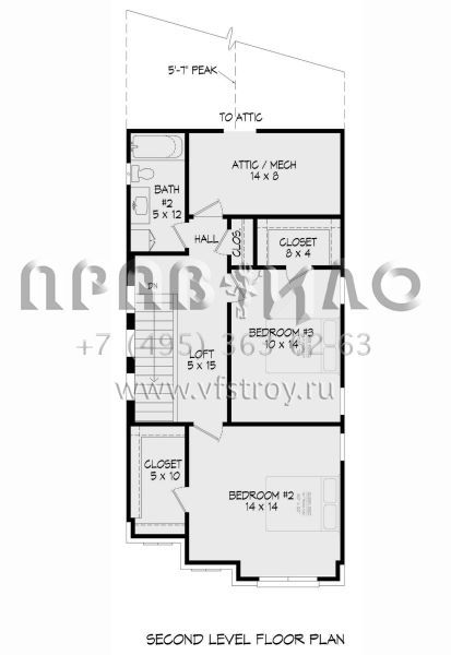 Проект двухэтажного дома с гаражом на две машины в стиле Ранчо S5-166 (940-00523)