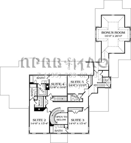 Проект двухэтажного дома с гаражом на три и более машин в стиле Особняк S5-483 (3323-00501)