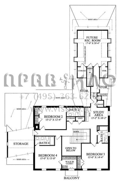 Проект двухэтажного дома с гаражом на три и более машин в стиле Ранчо S5-362 (7922-00170)