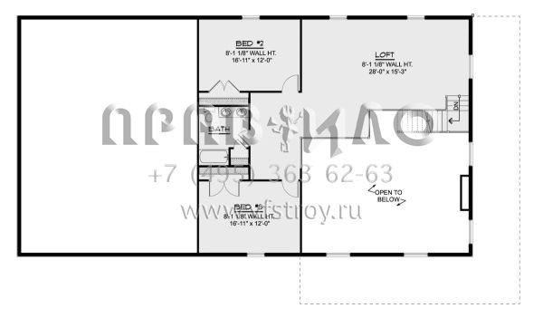 Проект двухэтажного дома с гаражом на две машины в стиле БарнХаус S5-282 (5032-00156)