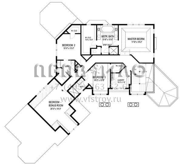 Проект двухэтажного дома с гаражом на три и более машин в американском стиле S5-325 (036-00219)