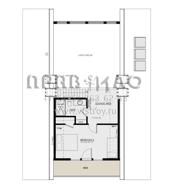 Проект трехэтажного дома без гаража в стиле Дом-шалаш S5-186 (8937-00012)