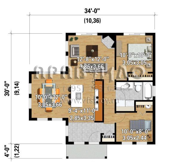 Проект одноэтажного дома без гаража в современном стиле S5-79 (6146-00394)