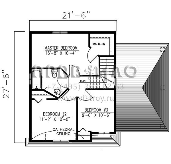 Проект двухэтажного дома с гаражом на одну машину в стиле Ранчо S5-95 (1785-00004)