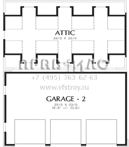 Проект двухэтажного дома с гаражом на три и более машин в английском стиле S5-728 (2559-00610)