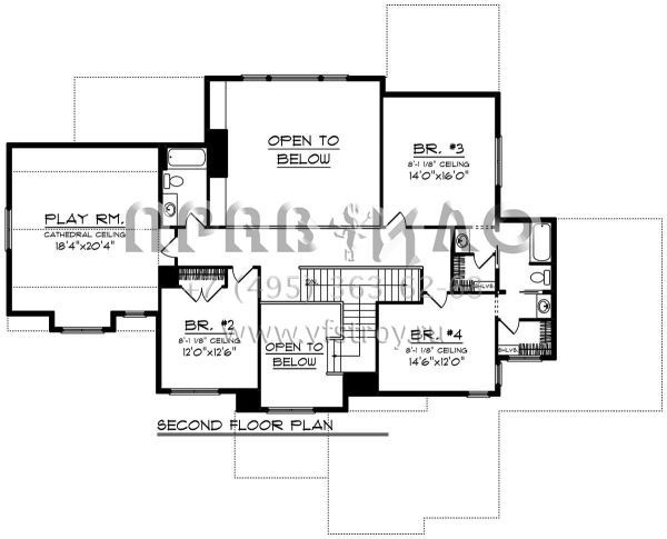 Проект двухэтажного дома с гаражом на три и более машин в американском стиле S5-358 (1020-00080)