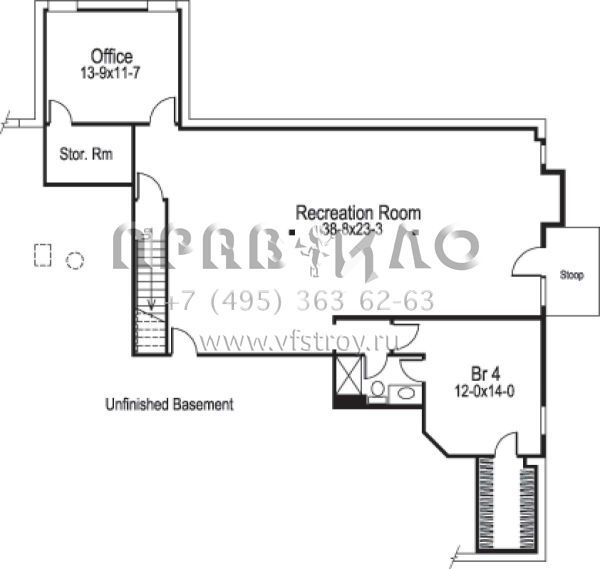 Проект одноэтажного дома с гаражом на три и более машин в стиле Ранчо S5-234 (5633-00093)