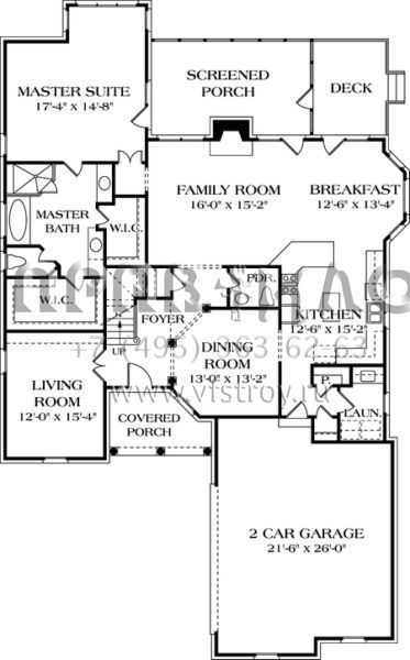 Проект двухэтажного дома с гаражом на две машины в стиле Ранчо S5-264 (3323-00201)