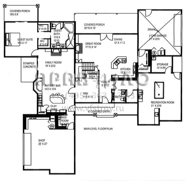 Проект двухэтажного дома с гаражом на две машины в скандинавском стиле S5-414 (039-00639)