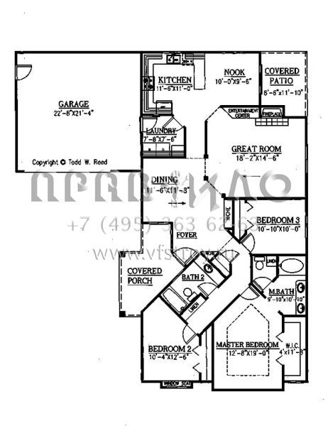 Проект одноэтажного дома с гаражом на две машины в стиле Ранчо S5-158 (286-00049)