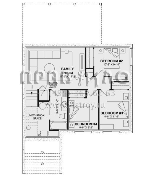 Проект одноэтажного дома без гаража в современном стиле S5-159 (034-01368)