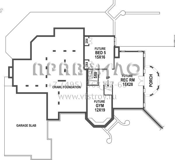Проект двухэтажного дома с гаражом на три и более машин в английском стиле S5-427 (4195-00017)
