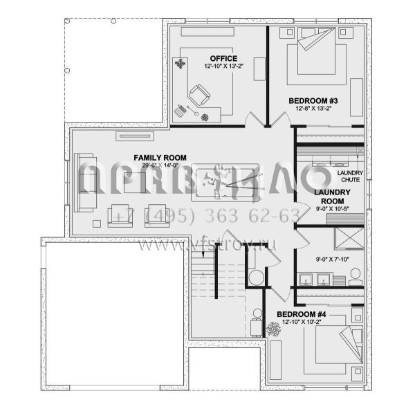 Проект одноэтажного дома с гаражом на одну машину в современном стиле S5-273 (034-01345)