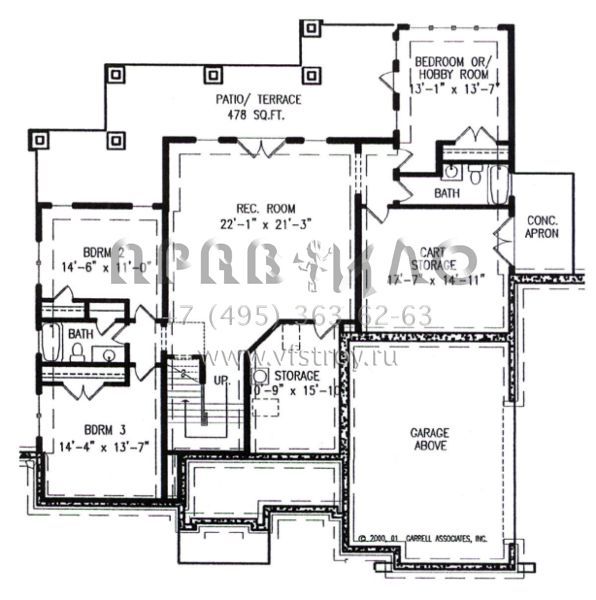 Проект одноэтажного дома с гаражом на две машины в стиле Ранчо S5-373 (699-00027)