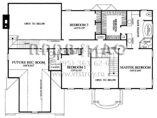 Проект двухэтажного дома с гаражом на две машины в стиле Ранчо S5-296 (7922-00048)