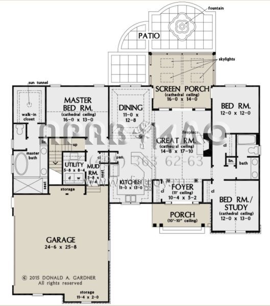 Проект одноэтажного дома с гаражом на две машины в стиле Ранчо S5-169 (2865-00165)