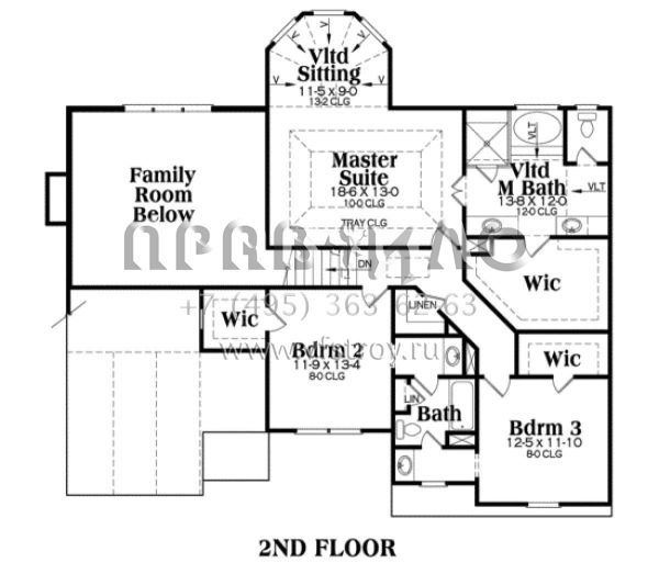 Проект двухэтажного дома с гаражом на две машины в американском стиле S5-257 (009-00052)