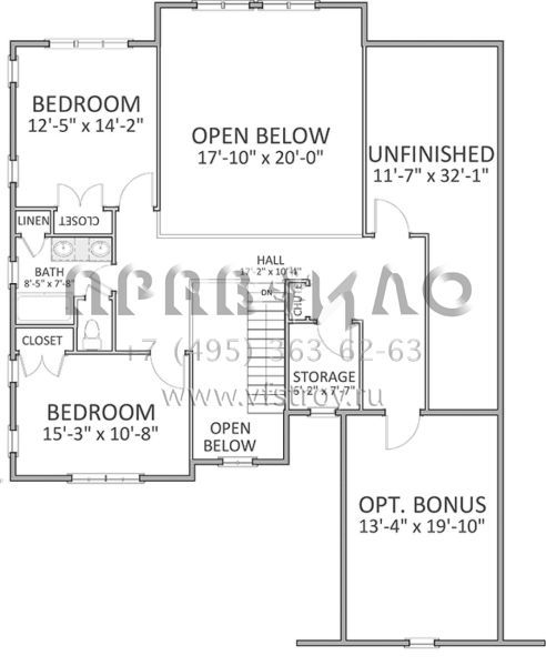 Проект двухэтажного дома с гаражом на две машины в стиле Ранчо S5-244 (6849-00030)