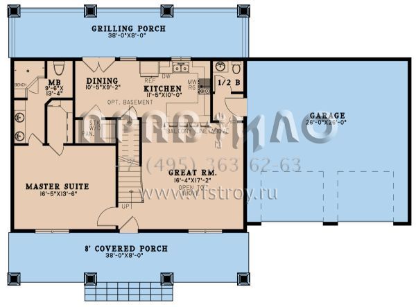 Проект двухэтажного дома с гаражом на две машины в современном стиле S5-165 (8318-00273)