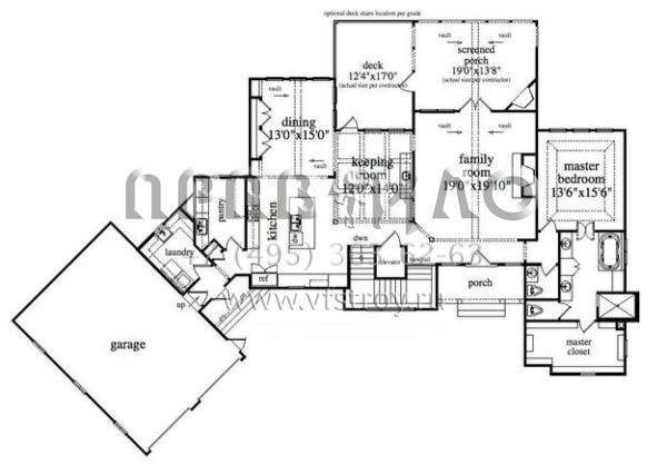 Проект одноэтажного дома с гаражом на две машины в стиле Ранчо S5-346 (957-00002)