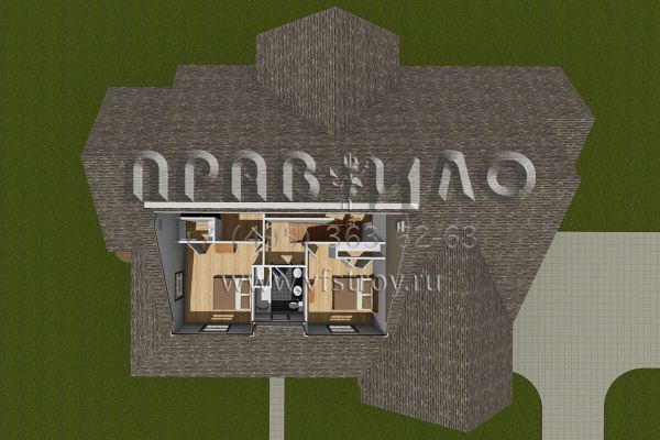 Проект двухэтажного дома с гаражом на три и более машин в стиле Ранчо S5-279 (4848-00071)