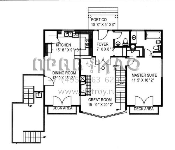 Проект двухэтажного дома с гаражом на одну машину в скандинавском стиле S5-238 (039-00520)