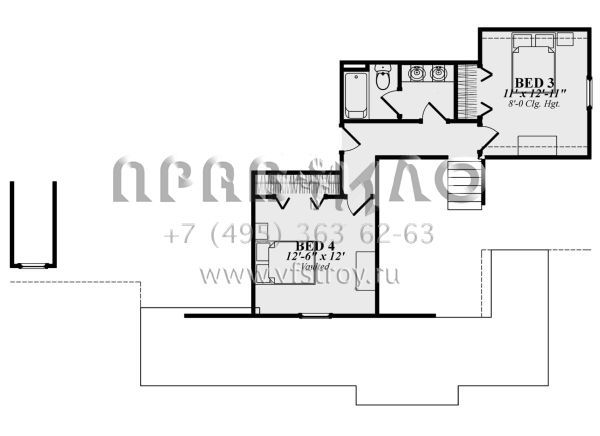 Проект двухэтажного дома с гаражом на две машины в стиле Ранчо S5-237 (1070-00289)