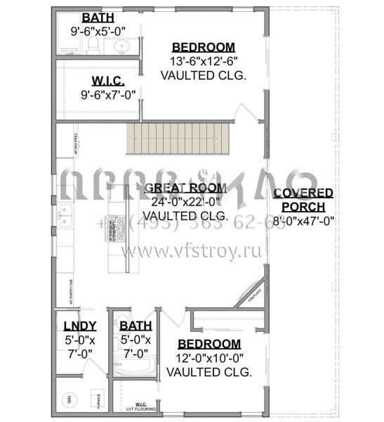Проект одноэтажного дома без гаража в современном стиле S5-109 (1462-00045)