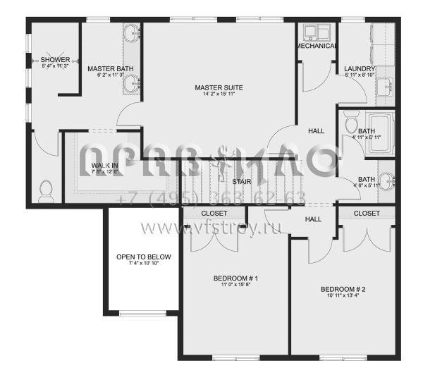 Проект одноэтажного дома с гаражом на три и более машин в американском стиле S5-226 (2802-00117)