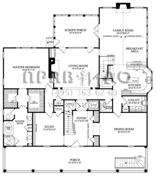 Проект двухэтажного дома с гаражом на две машины в стиле Особняк S5-399 (7922-00191)