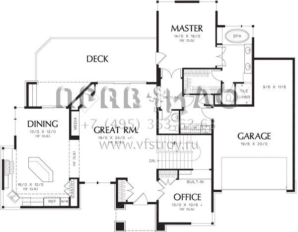 Проект одноэтажного дома с гаражом на две машины в современном стиле S5-288 (2559-00709)