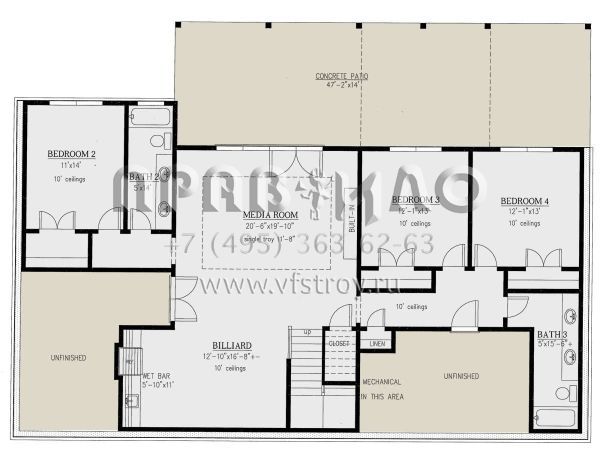 Проект одноэтажного дома с гаражом на три и более машин в стиле Шале S5-366 (286-00088)