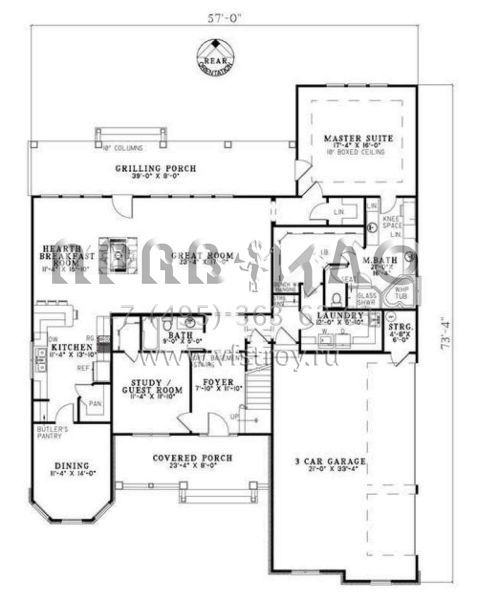 Проект двухэтажного дома с гаражом на три и более машин в американском стиле S5-265 (110-00713)