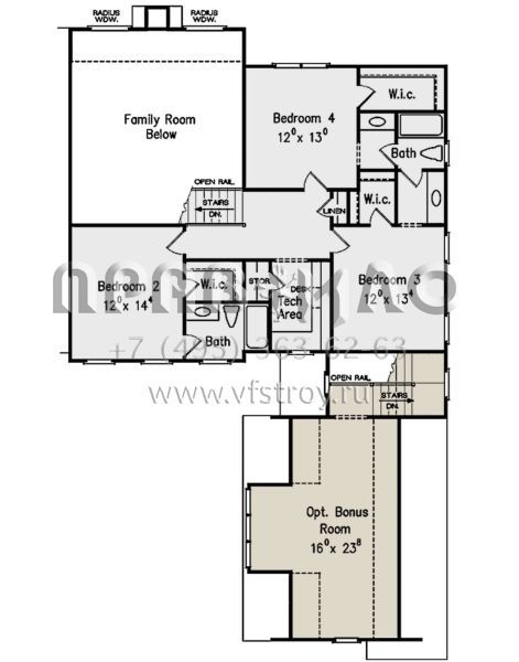 Проект двухэтажного дома с гаражом на две машины в стиле Ранчо S5-266 (8594-00276)