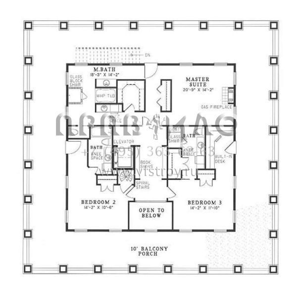 Проект трехэтажного дома с гаражом на три и более машин в стиле Особняк S5-691 (110-00238)