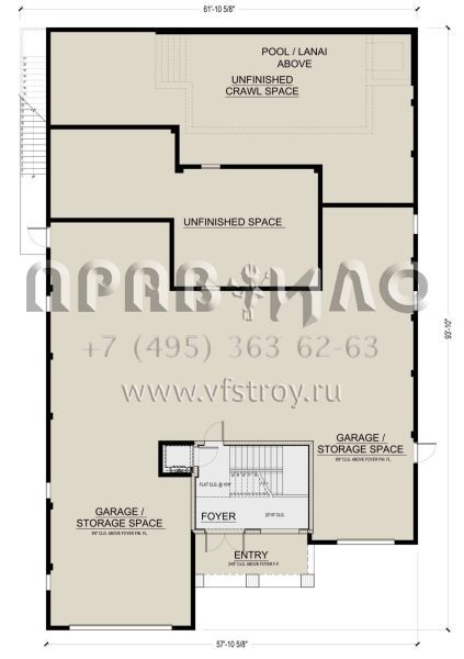Проект трехэтажного дома с гаражом на три и более машин в современном стиле S5-334 (5565-00110)