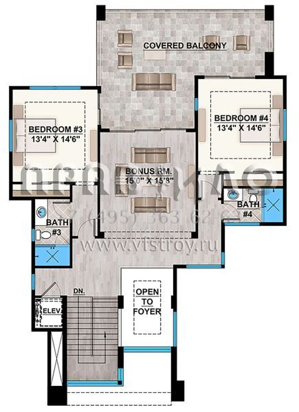 Проект дома с двумя гаражами в стиле хай-тек S5-393 (207-00075)