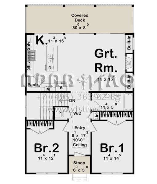 Проект одноэтажного дома без гаража в современном стиле S5-106 (963-00836)