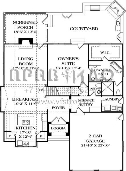 Проект двухэтажного дома с гаражом на две машины в английском стиле S5-231 (3323-00606)