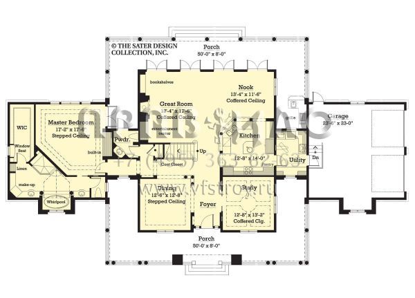 Проект двухэтажного дома с гаражом на две машины в стиле Ранчо S5-268 (8436-00051)