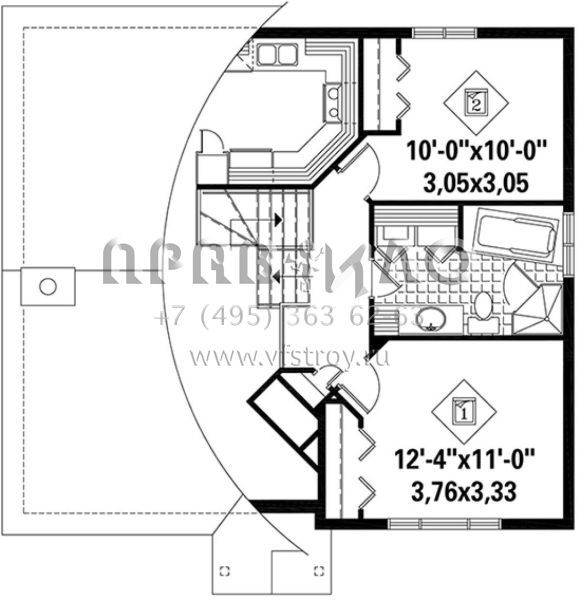 Проект двухэтажного дома с гаражом на одну машину в американском стиле S5-101 (6146-00264)