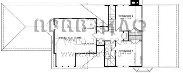 Проект двухэтажного дома с гаражом на две машины в стиле Ранчо S5-192 (7922-00114)