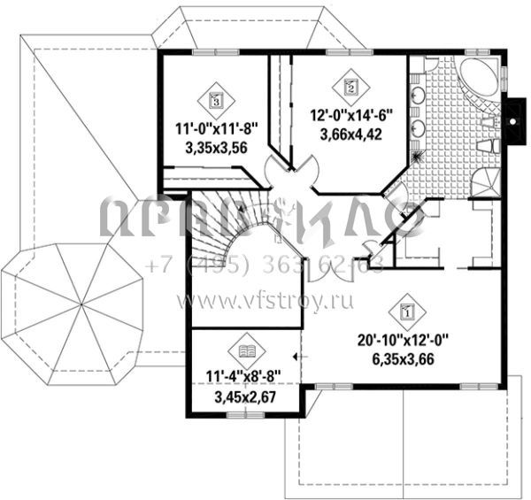 Проект двухэтажного дома с гаражом на две машины в английском стиле S5-268 (6146-00220)