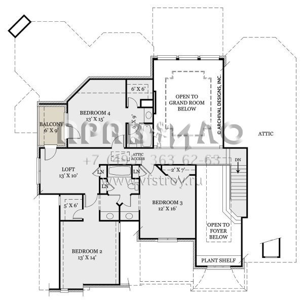 Проект двухэтажного дома с гаражом на три и более машин в английском стиле S5-307 (4195-00052)