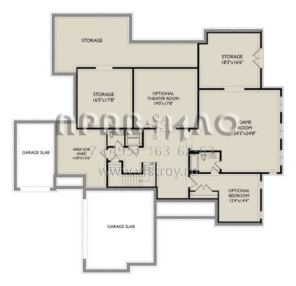 Проект двухэтажного дома с гаражом на три и более машин в английском стиле S5-484 (957-00120)