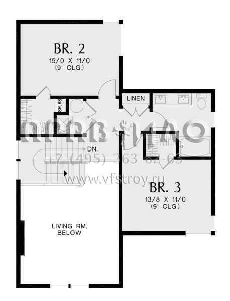 Проект двухэтажного дома с гаражом на две машины в современном стиле S5-229 (2559-00983)